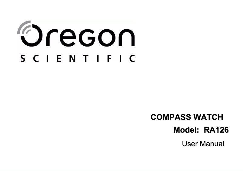 Page n°1 - Manuel utilisateur Oregon Scientific RA126