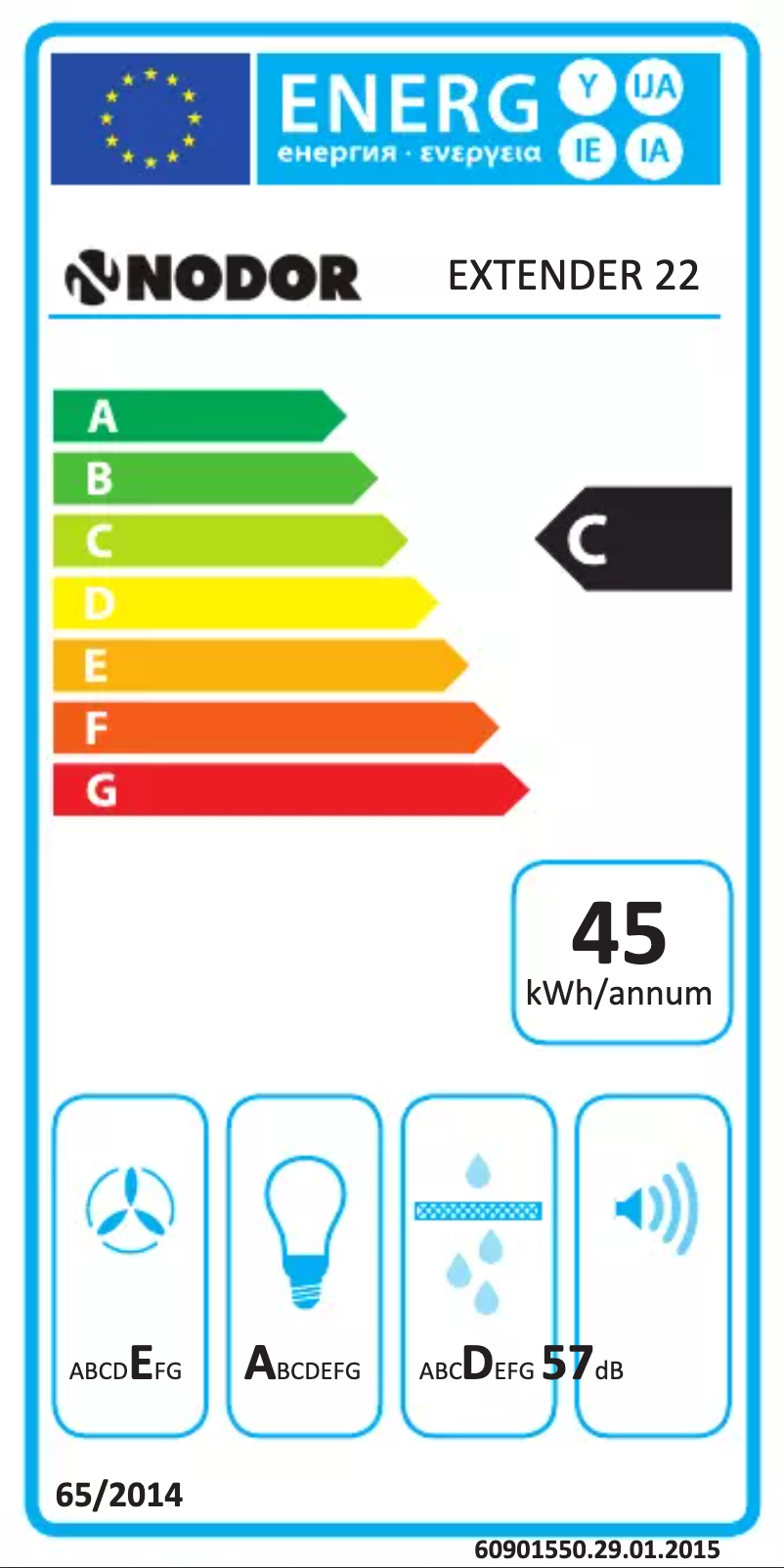Page n°1 - Label énergétique Nodor Extender Inox 60