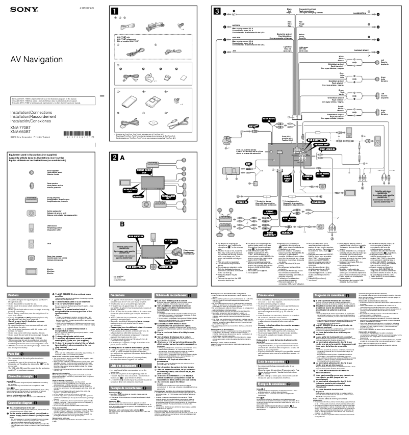 Page 1 de la notice Guide d'installation Sony XNV-660BT