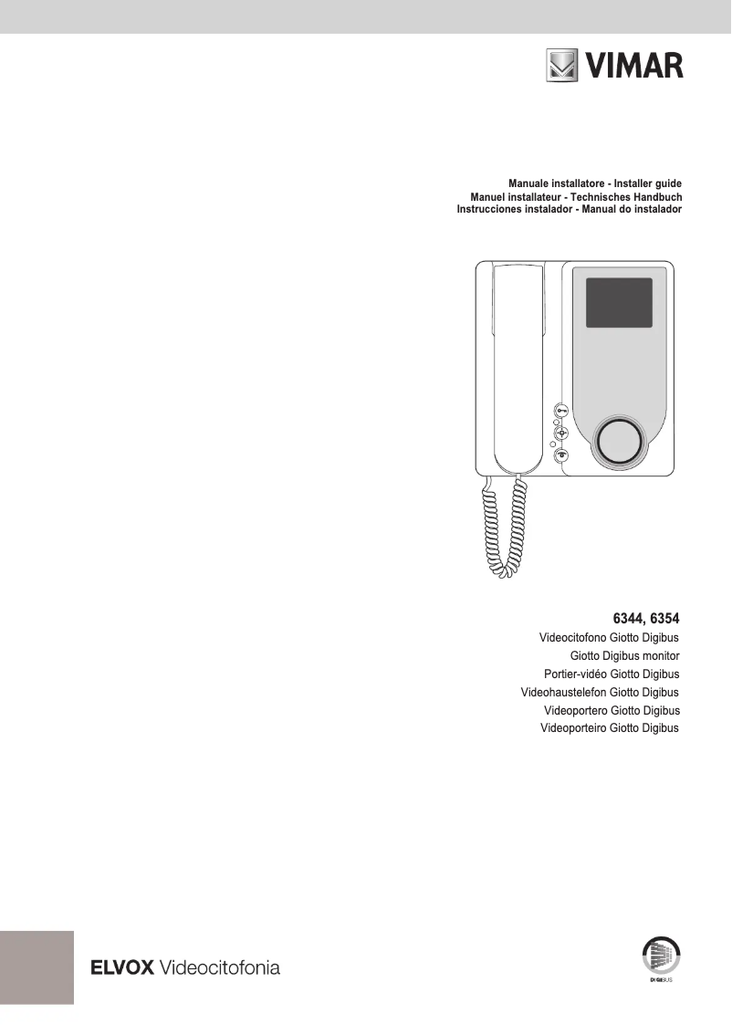 Page n°1 - Manuel utilisateur Vimar ELVOX 6354