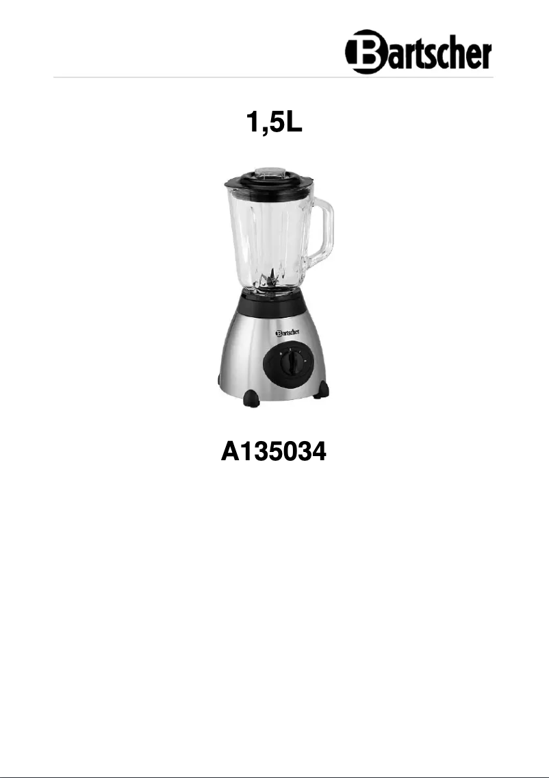 Page n°1 - Manuel utilisateur Bartscher A135034