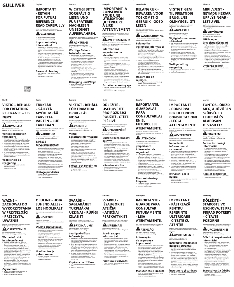 Page 1 de la notice Manuel utilisateur Ikea GULLIVER 203.070.37