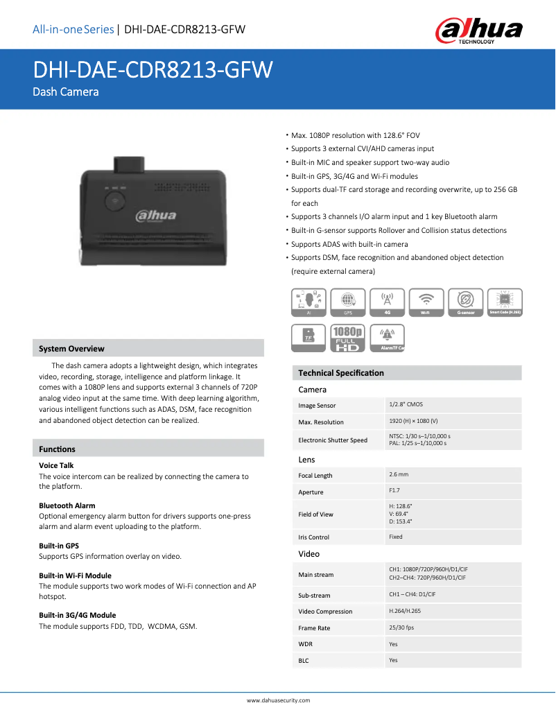 Image de la première page du manuel de l'appareil DAE-CDR8213-GFW