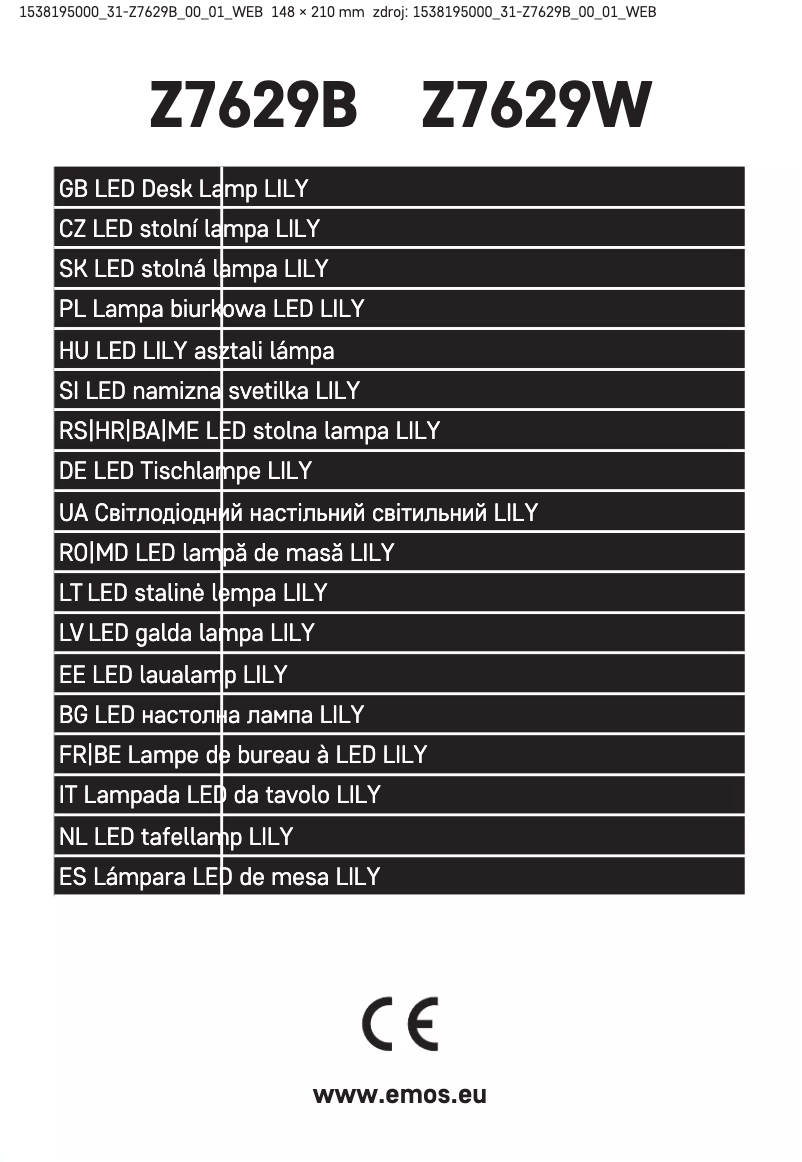 Page n°1 - Manuel utilisateur Emos Z7629W
