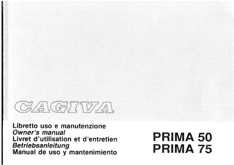 Page 1 de la notice Manuel utilisateur Cagiva Prima 50