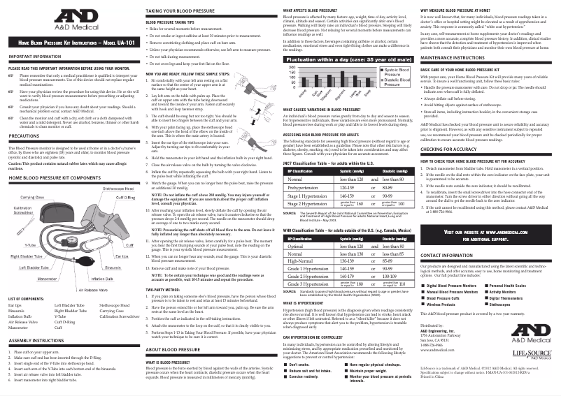 Página 1 del manual Manual de usuario A&D Medical UA-101