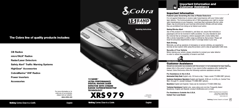 Image de la première page du manuel de l'appareil XRS 979