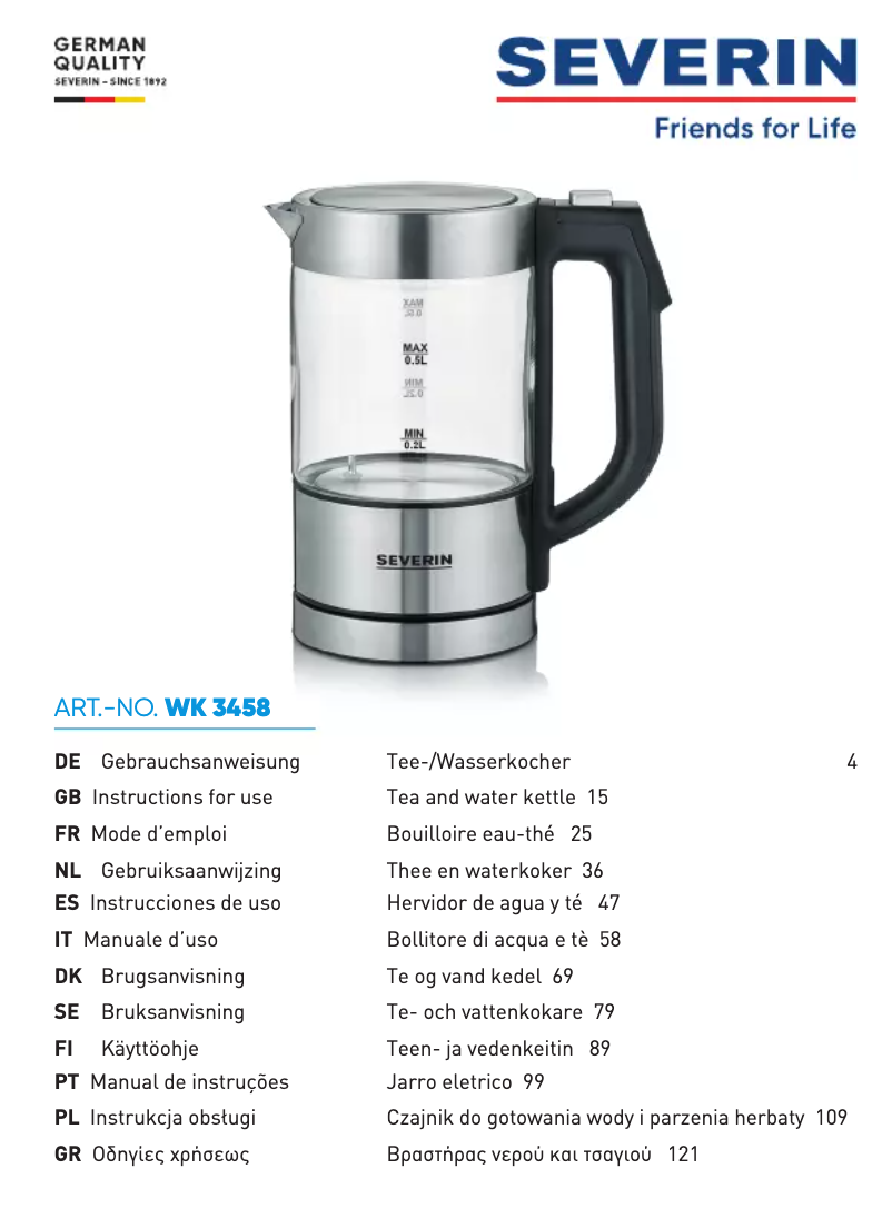 Image de la première page du manuel de l'appareil WK 3458