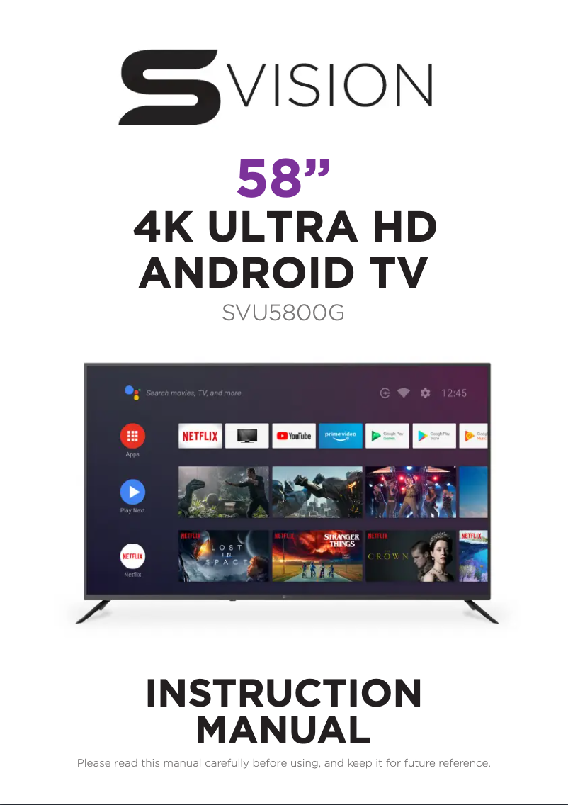 Image de la première page du manuel de l'appareil SVision SVU5800G