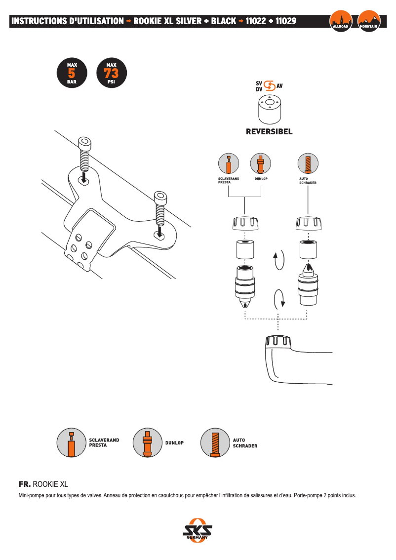 Page 1 de la notice Manuel utilisateur SKS Rookie XL