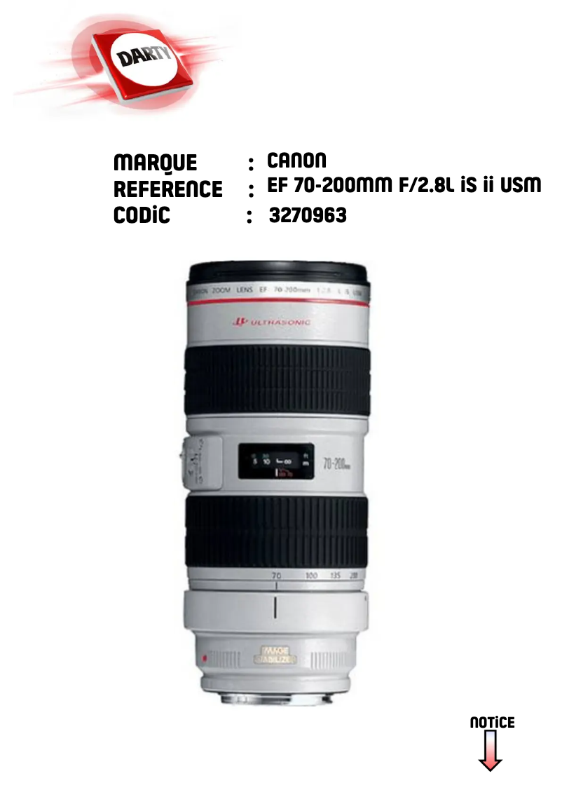 Image de la première page du manuel de l'appareil EF 70-200mm f/2.8L IS II USM