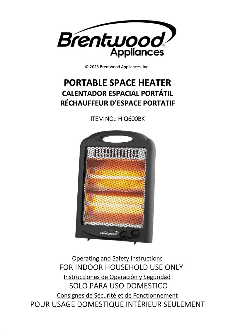 Image de la première page du manuel de l'appareil H-Q600BK