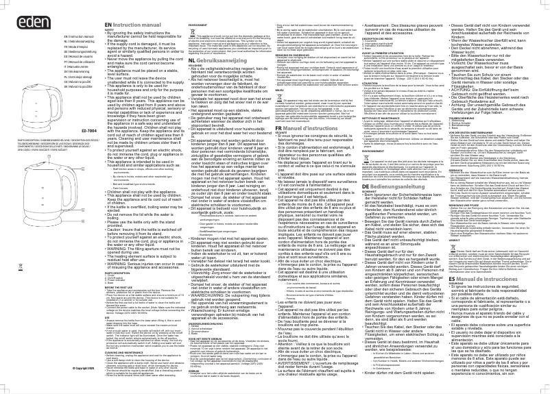 Page 1 de la notice Manuel utilisateur TriStar ED-7004