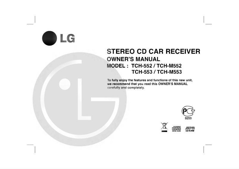 Page 1 de la notice Manuel utilisateur LG TCH-M553