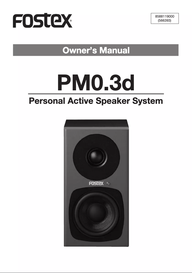 Page n°1 - Manuel utilisateur Fostex PM0.3dH