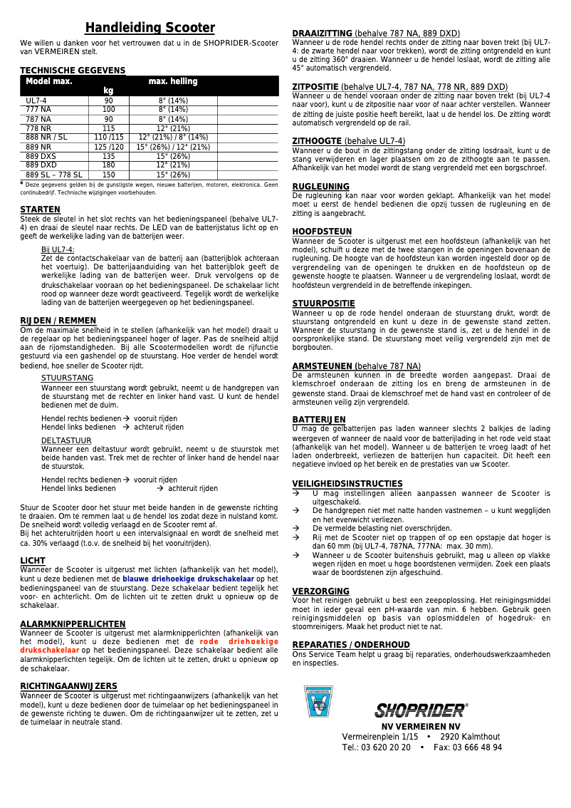 Image de la première page du manuel de l'appareil 889 DXS