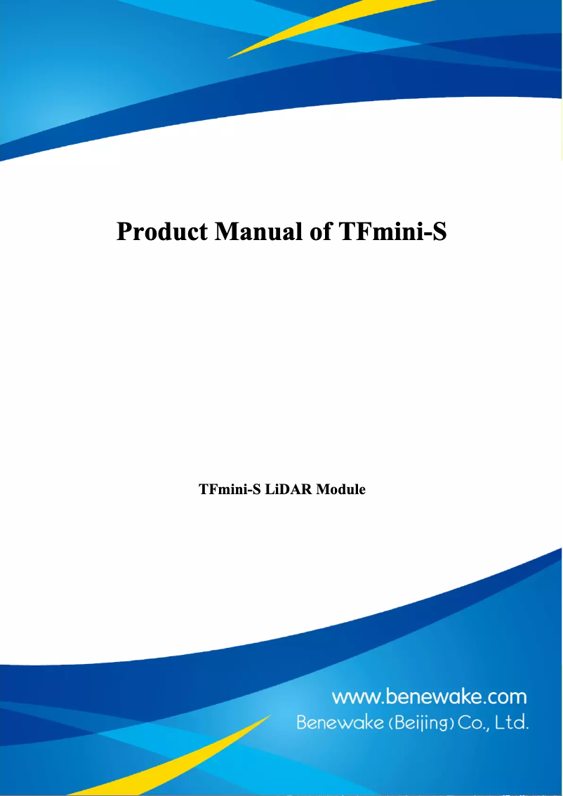 Página 1 del manual Manual de usuario Benewake TFmini-S