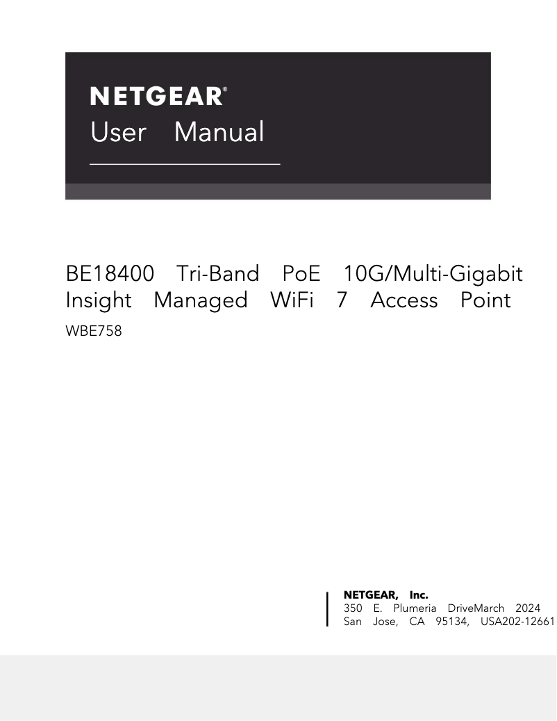 Page n°1 - Manuel utilisateur Netgear WBE758