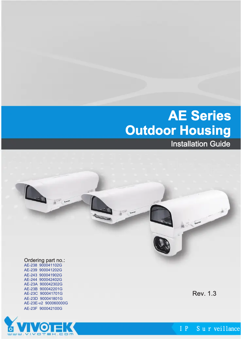 Page 1 de la notice Guide d'installation Vivotek AE-23A