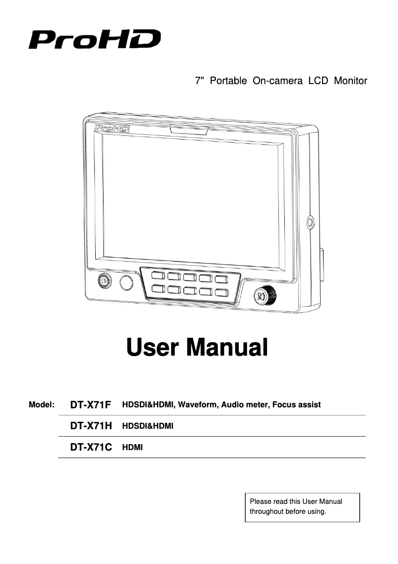 Page n°1 - Manuel utilisateur JVC DT-X71C