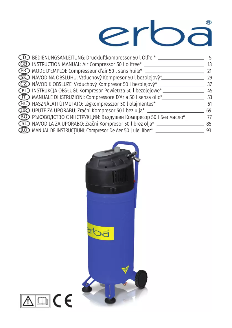 Page n°1 - Manuel utilisateur Erba 17017