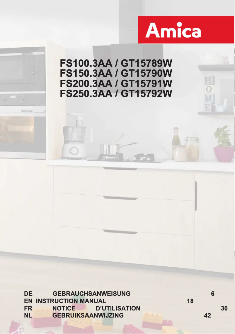 Page 1 de la notice Manuel utilisateur Amica GT 15789 W