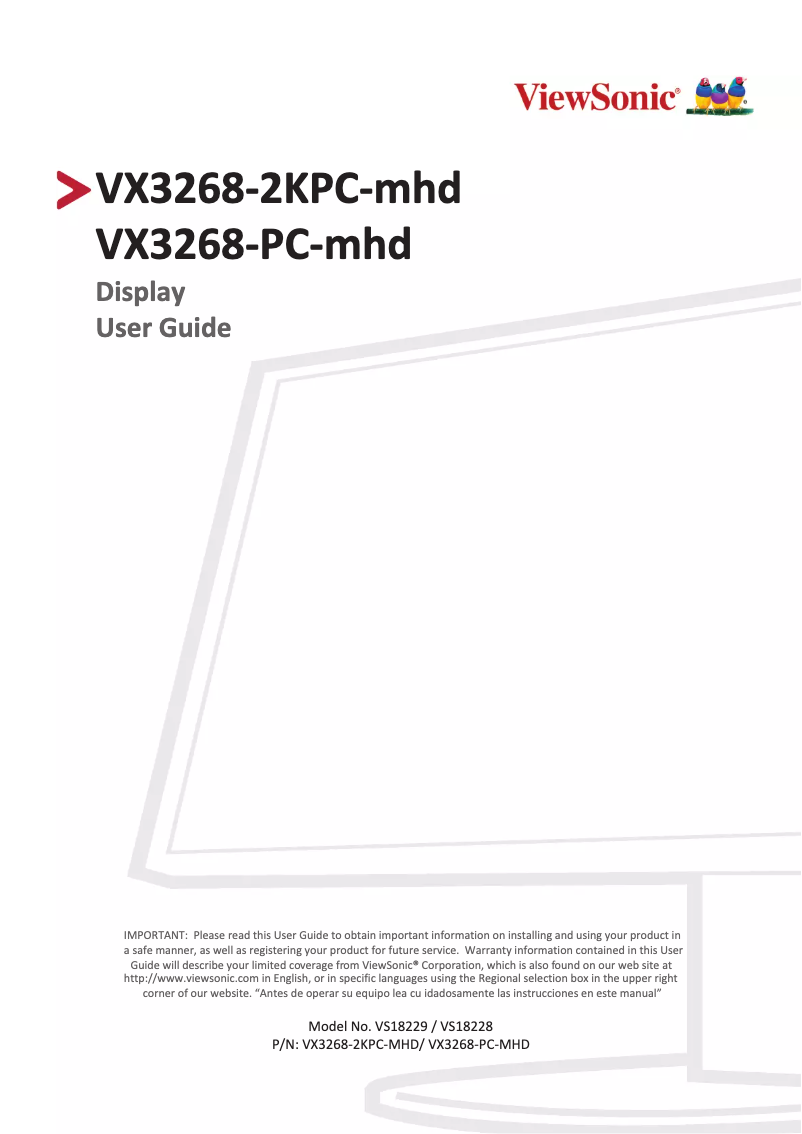 Image de la première page du manuel de l'appareil VX68-PC-mhd