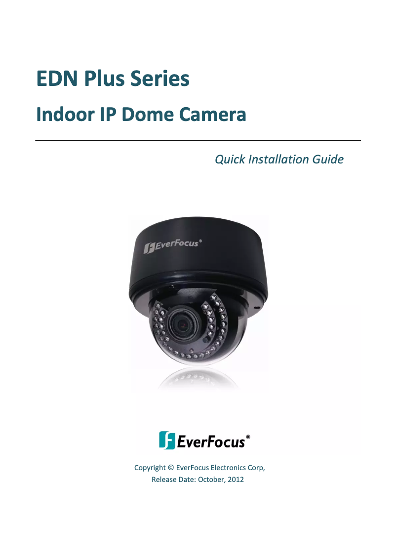 Page 1 de la notice Manuel utilisateur EverFocus EDN3160