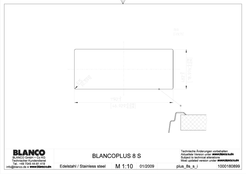 Page n°1 - Manuel utilisateur BLANCO PLUS 8 S