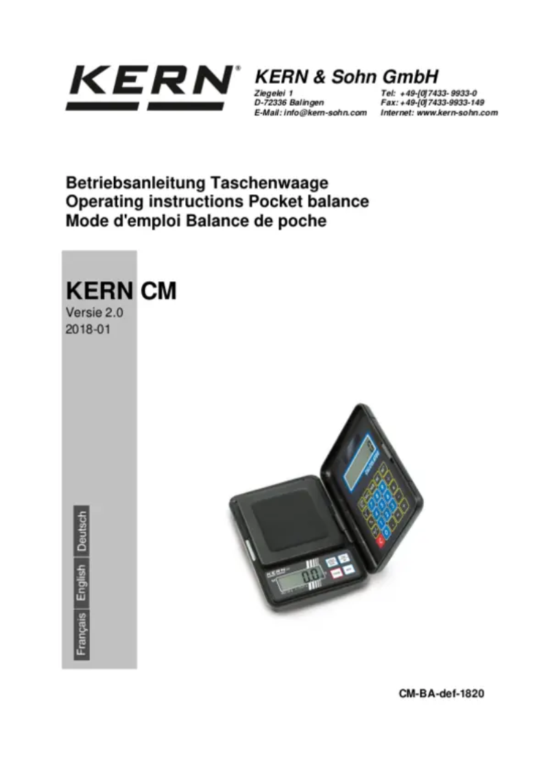 Página 1 del manual Manual de usuario Kern CM 150-1N
