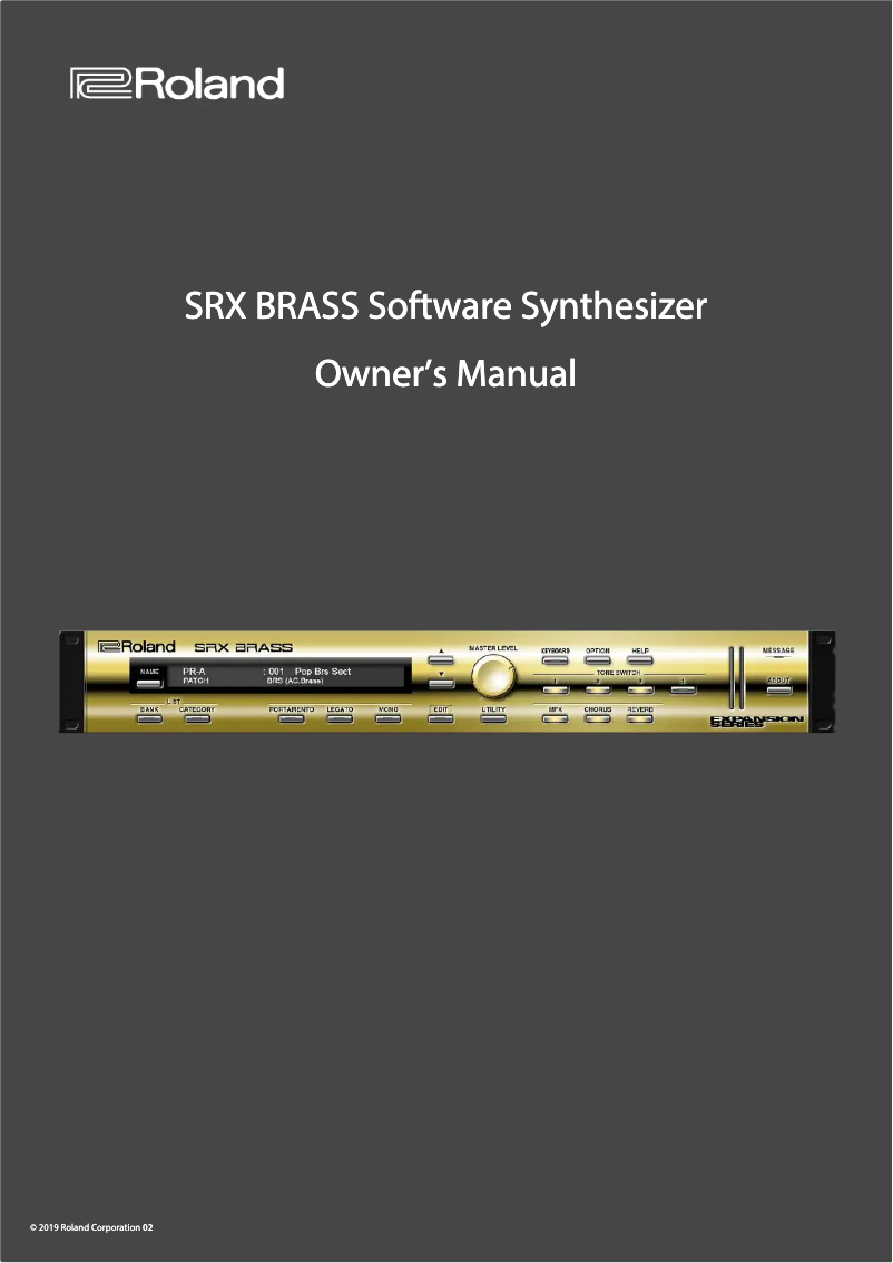 Page n°1 - Manuel utilisateur Roland SRX BRASS