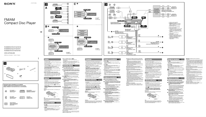 Página 1 del manual Guía de instalación Sony CDX-GT54UIW