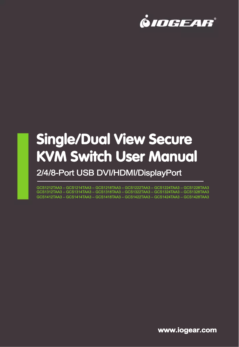 Page n°1 - Manuel utilisateur iogear GCS1412TAA3