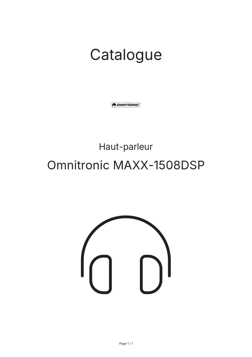 Page n°1 - Catalogue Omnitronic MAXX-1508DSP