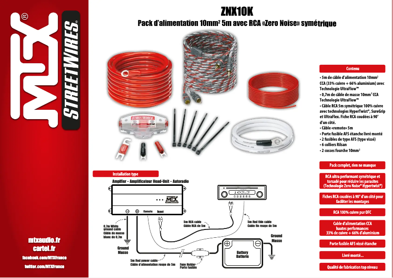 Page 1 de la notice Manuel utilisateur MTX Audio ZNX10K