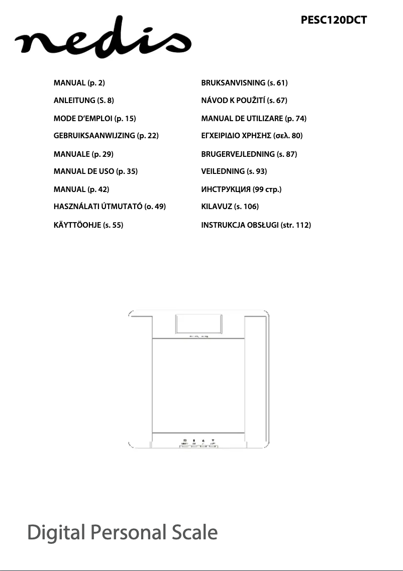 Page 1 de la notice Manuel utilisateur Nedis PESC120DCT