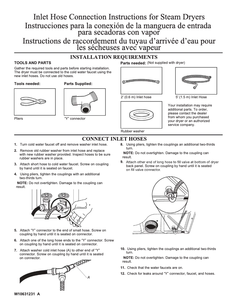 Page 1 de la notice Manuel utilisateur Whirlpool W10623830