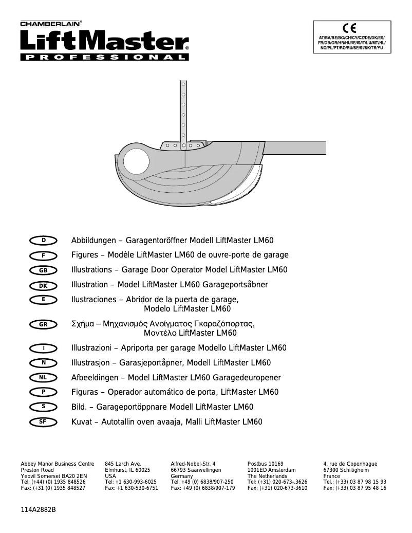 Page 1 de la notice Manuel utilisateur Chamberlain LiftMaster LM60