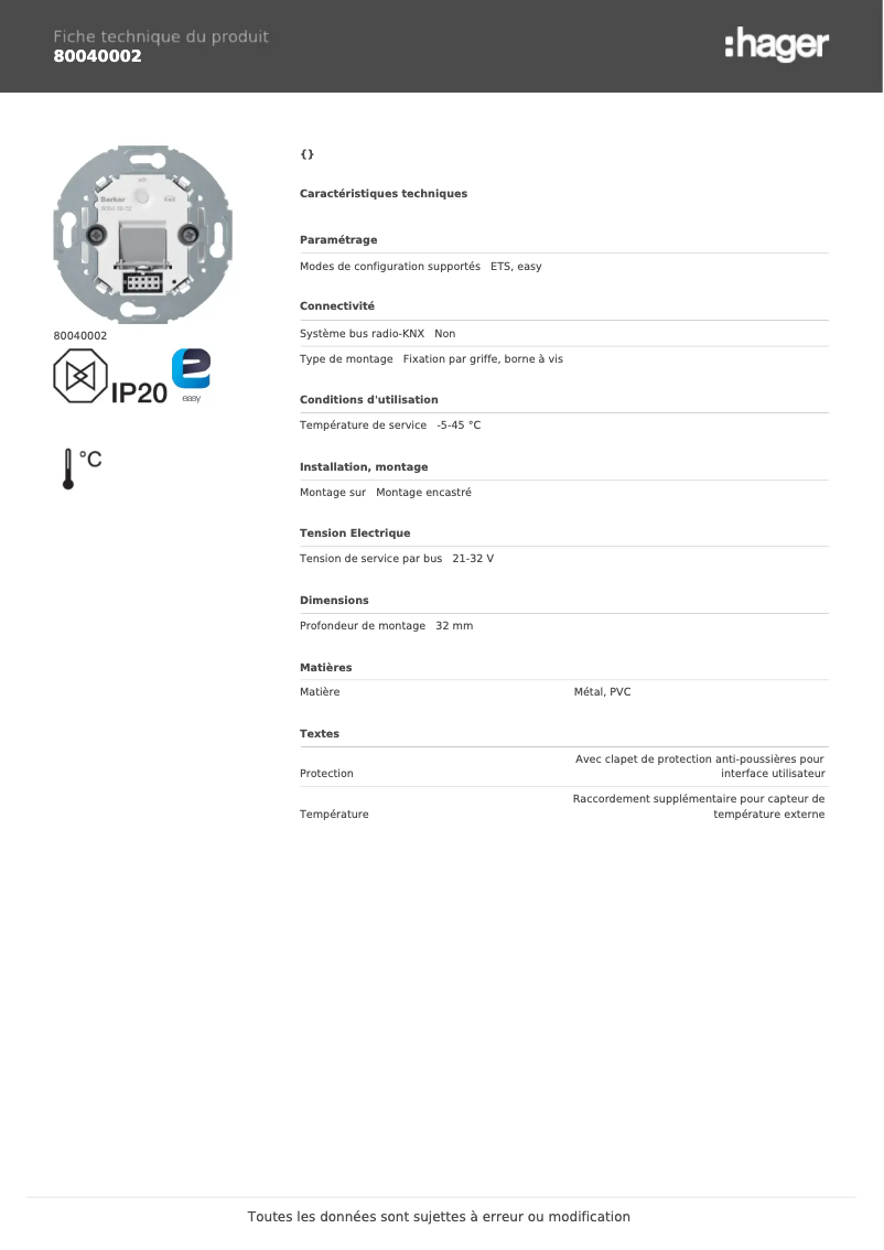 Image de la première page du manuel de l'appareil 80040002