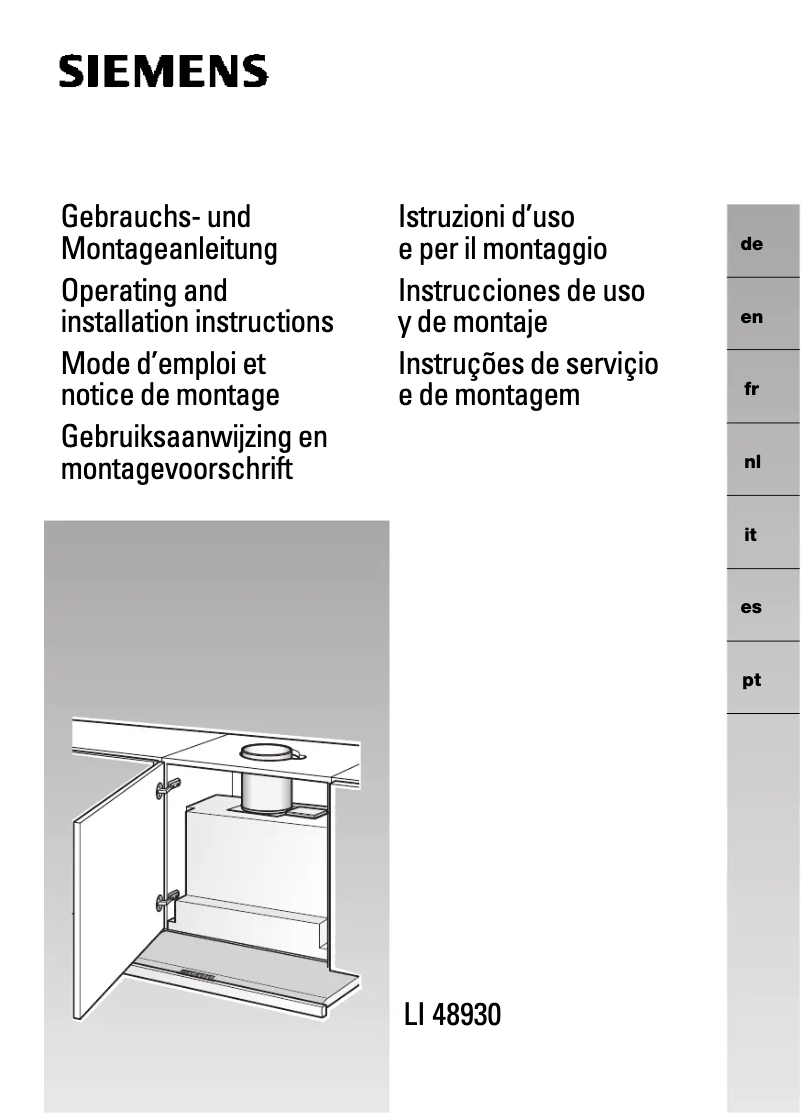 Page 1 de la notice Manuel utilisateur Siemens LI48930