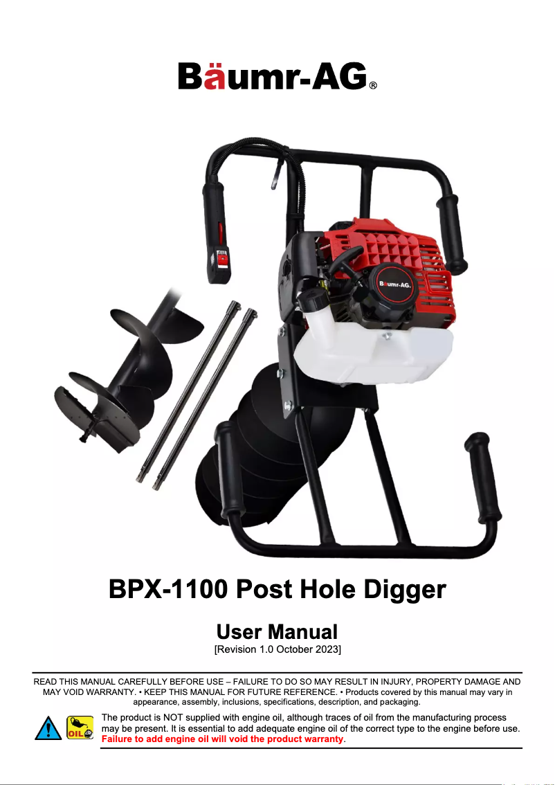 Page 1 de la notice Manuel utilisateur Baumr-AG BPX-1100
