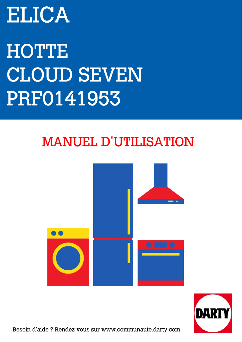 Page 1 de la notice Manuel utilisateur Elica Cloud Seven PRF0141953