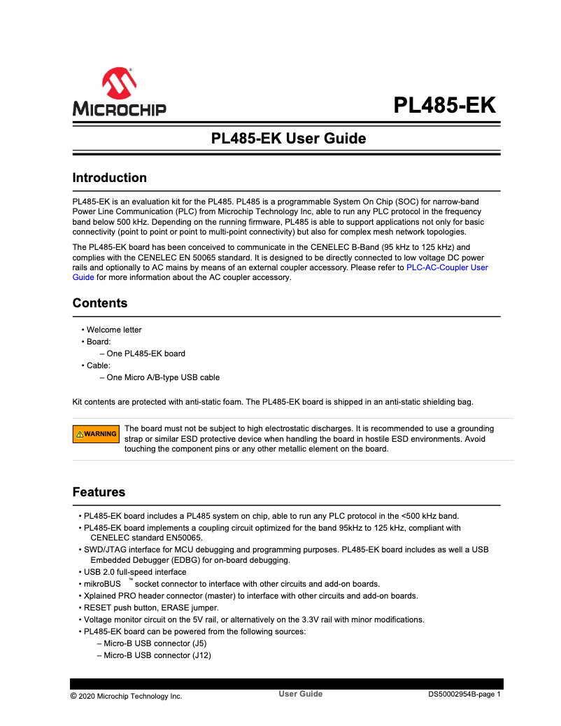 Image de la première page du manuel de l'appareil PL485-EK