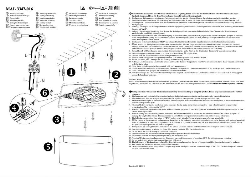 Page 1 de la notice Manuel utilisateur Briloner Vipe