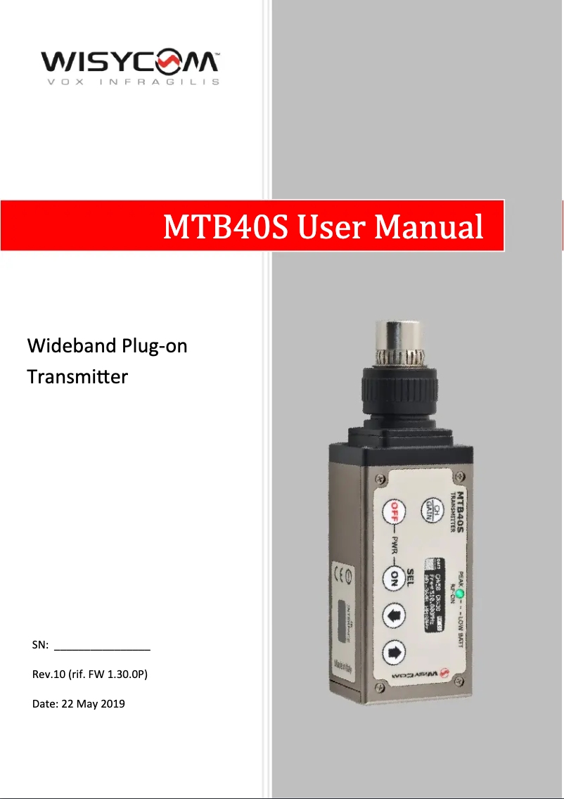 Página 1 del manual Manual de usuario Audio-Technica MTB40S