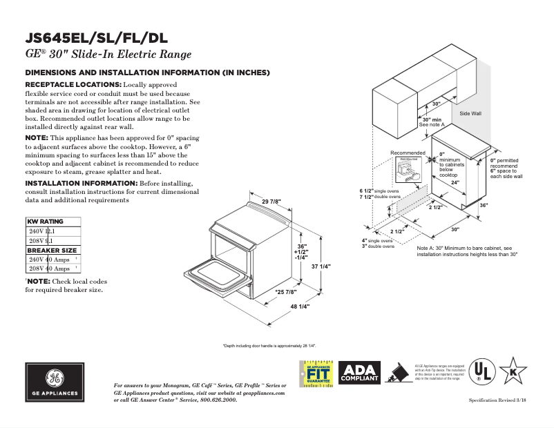 Image de la première page du manuel de l'appareil JS645DLWW