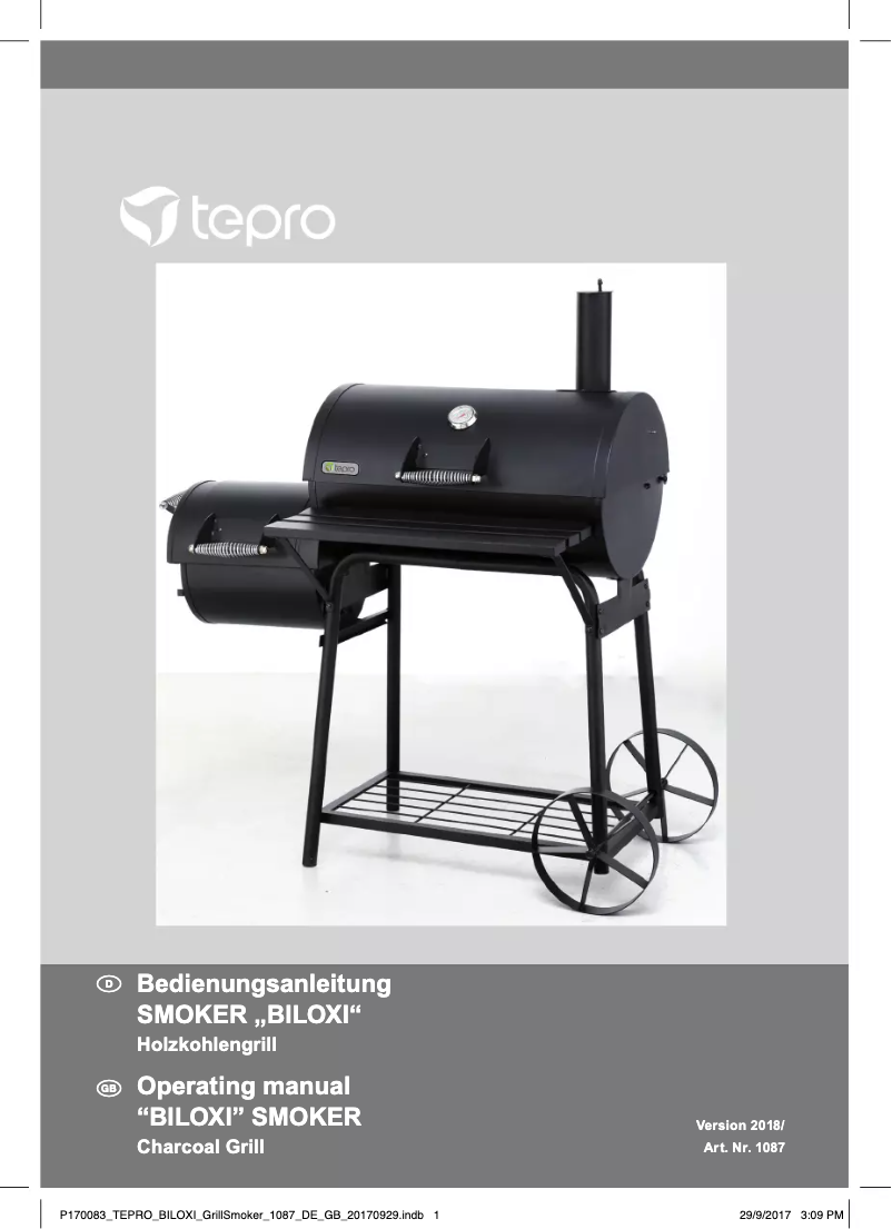 Image de la première page du manuel de l'appareil Biloxi 1087