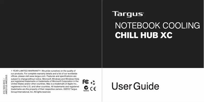 Page 1 of the manual User Manual Targus AWE01US1