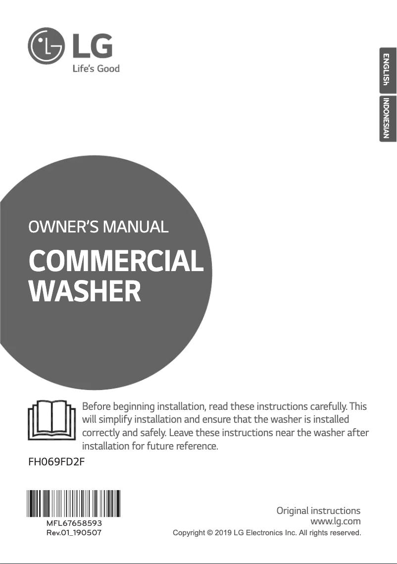 Page 1 de la notice Manuel utilisateur LG FH069FD2F