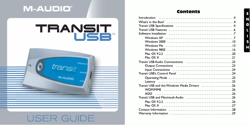 Page 1 de la notice Manuel utilisateur Pinnacle Transit